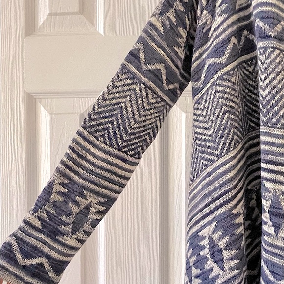 Sonoma Aztec Open Fringed Cardigan Size M - Picture 3 of 4